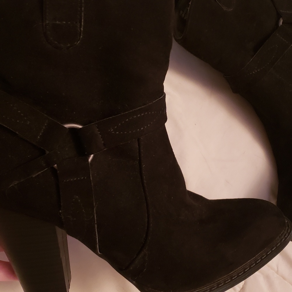 Black suede boots